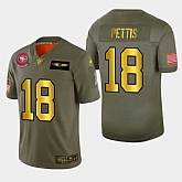 Nike 49ers 18 Dante Pettis 2019 Olive Gold Salute To Service 100th Season Limited Jersey Dyin,baseball caps,new era cap wholesale,wholesale hats